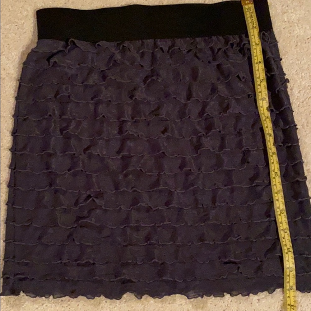 L8ter Gray ruffle mini skirt